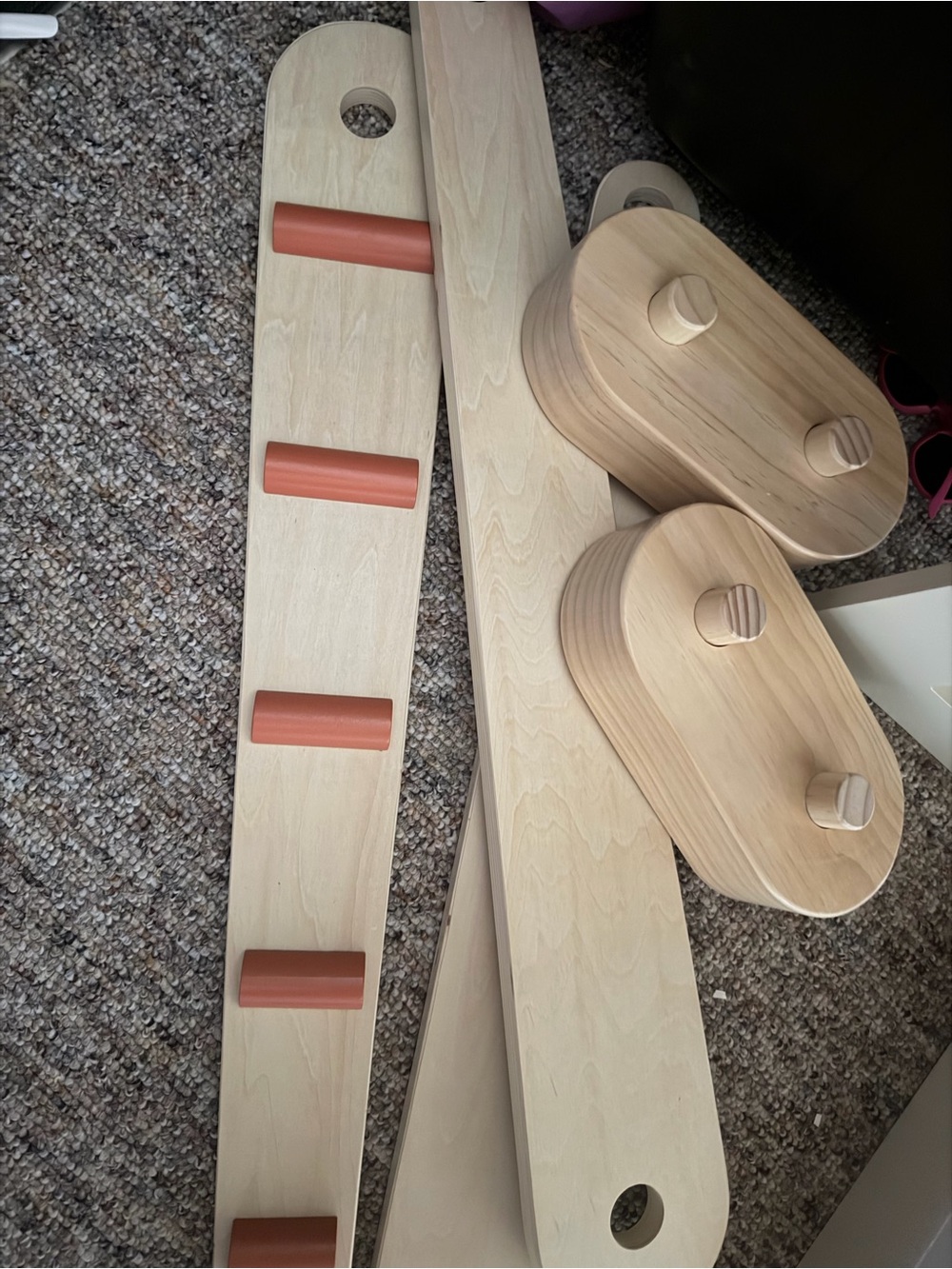 Wooden Balance Boards and Rollers Set - Natural with Terracotta Accents